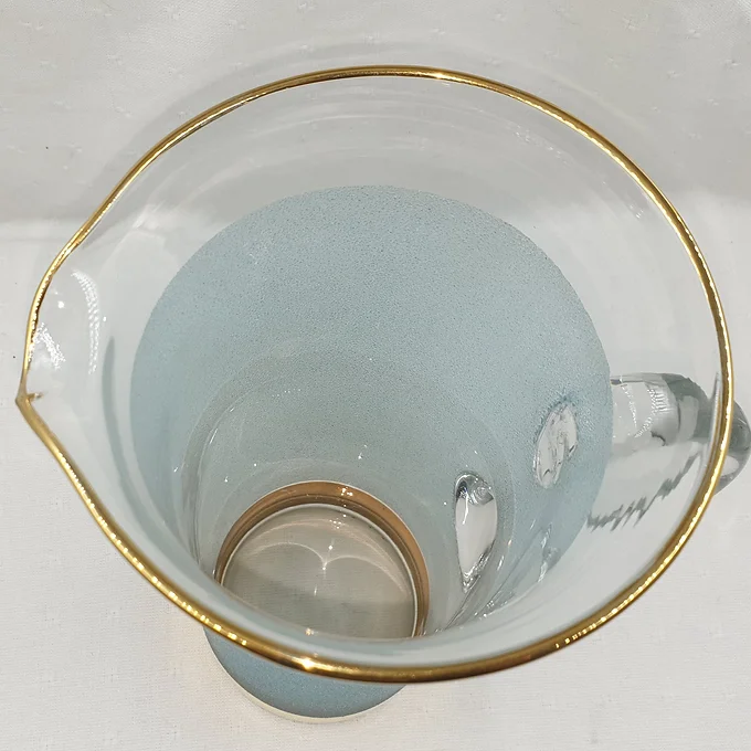 Pichet en verre givré avec dorures 1L5 6